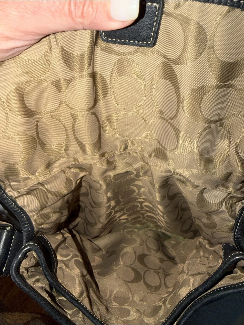 Coach Black Leather Hobo with Silver Buckle Detail